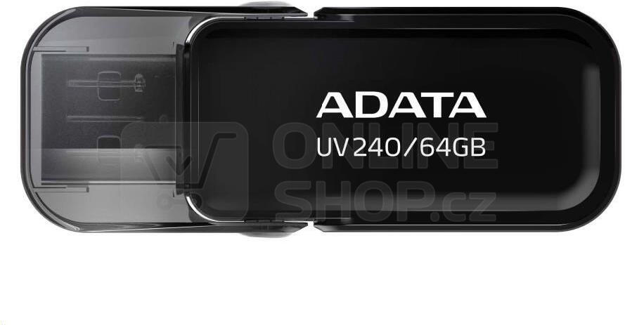 ADATA Flash disk UV240 64GB USB 2 0 černá AUV240 64G RBK