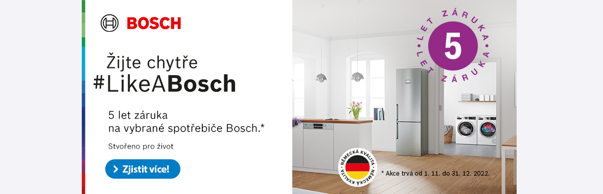 Prodloužená záruka 5 let na vybrané spotřebiče Bosch