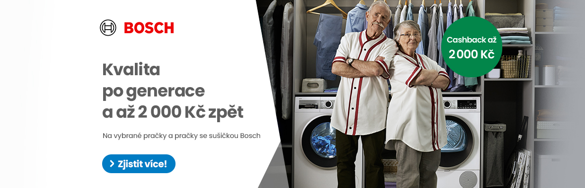 Cashback a 2 000 K na praky a praky se suikou Bosch