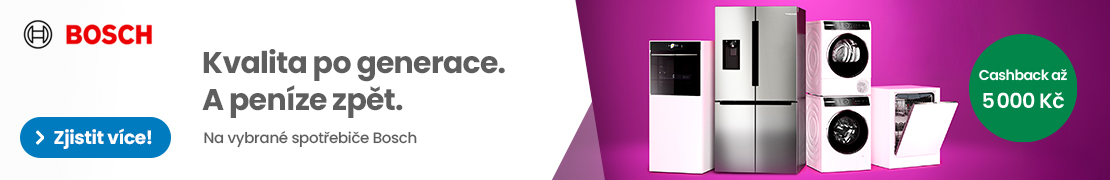 Cashback a 5000 K na vybran produkty BOSCH (chladniky)