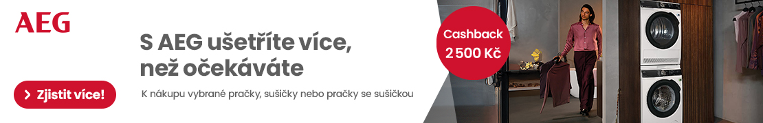 CASHBACK AEG - Zskejte ZPT 2 500 K! (praky, suiky)