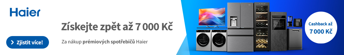 CASHBACK Haier až 7 000 Kč (pračky, sušičky)