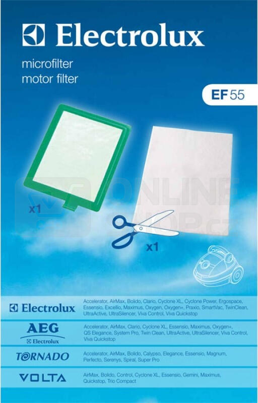 Filtr motorový Electrolux EF55 + Mikrofiltr k Oxygen, New Clario, Excellio