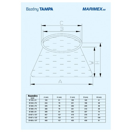 Bazén Marimex Tampa 4,57x1,22 m s kartušovou filtrací - 10340023