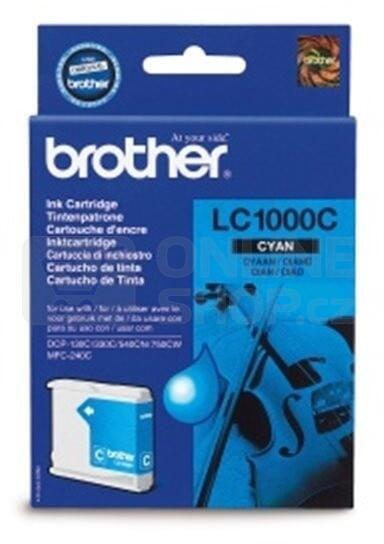 Inkoustová náplň Brother LC-1000C, 400 stran originální - modrá