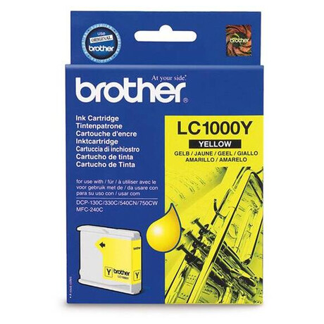 Inkoustová náplň Brother LC-1000Y, 400 stran originální - žlutá