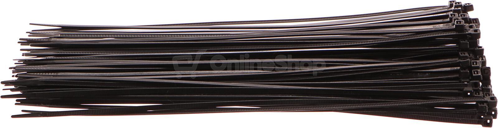Pásky na vodiče černé, 280x3,6mm, 100ks, NYLON EXTOL-PREMIUM