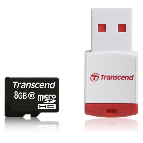 Paměťová karta Transcend MicroSDHC 8GB Class10 + USB reader - Transcend 8GB microSDHC (foto 2)