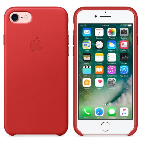 Kryt na mobil Apple Leather Case pro iPhone 7 - červený - Apple iPhone 7&nbsp;Leather Case Red (foto 1)