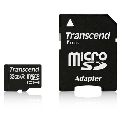 Paměťová karta Transcend MicroSDHC 32GB Class4  + adapter - Transcend 32GB microSDHC (foto 2)
