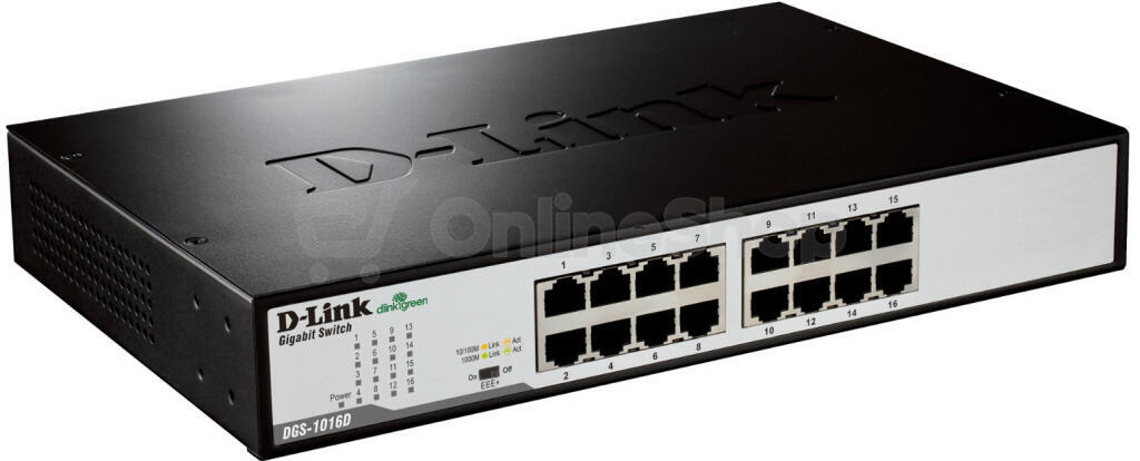 D-Link DGS-1016D 16-port 10/100/1000 Gigabit Desktop / Rackmount Switch (DGS-1016D/E)