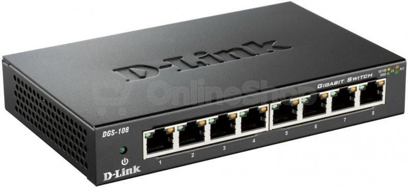 D-Link DGS-108 8-port Gigabit Metal Housing Desktop Switch (DGS-108/E)
