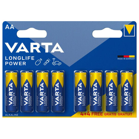 Baterie Varta LR6 4+4BP AA Longlife Power