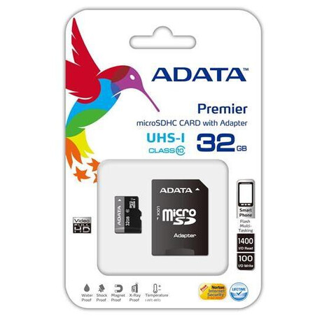 ADATA Premier 32GB microSDHC/ UHS-I CL10 + adaptr (AUSDH32GUICL10-RA1)