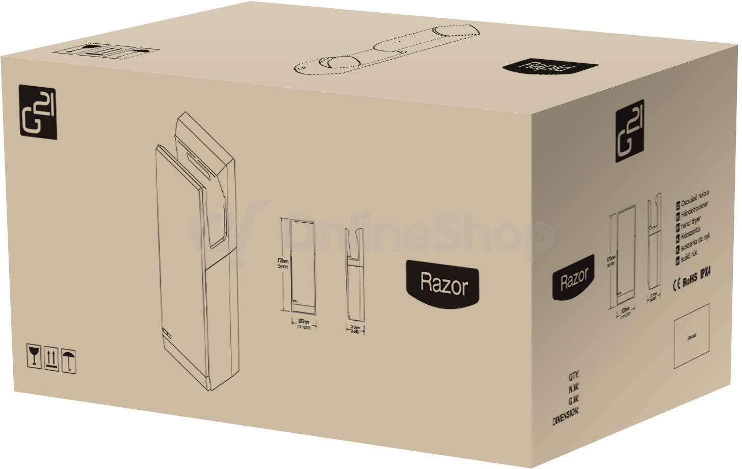 Osoušeč rukou G21 Razor White