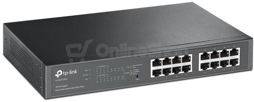 TP-Link Easy Smart switch TL-SG1016PE (16xGbE,8xPoE+,150W,fanless)