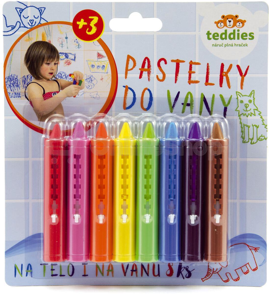 Pastelky do vany Teddies 8 ks, 17x18,5cm