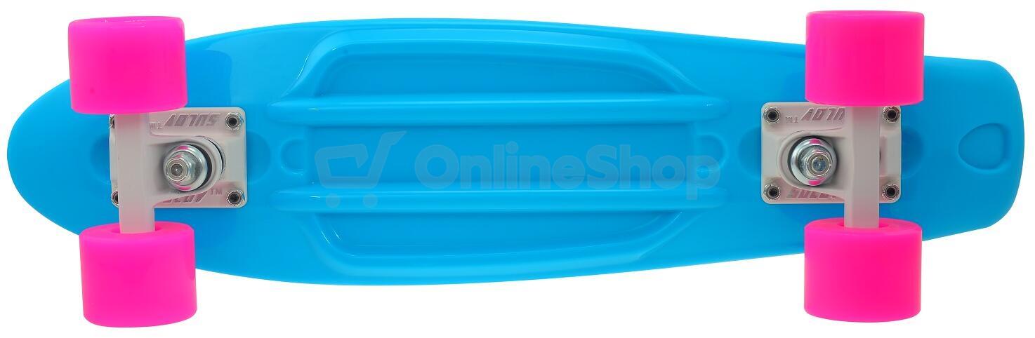 Penny board 22" SULOV® NEON SPEEDWAY sv.modrý-růžový