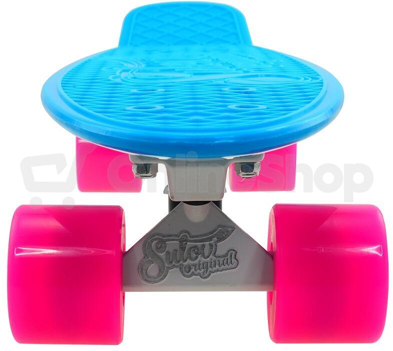 Penny board 22" SULOV® NEON SPEEDWAY sv.modrý-růžový