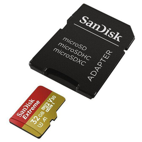 SanDisk Extreme micro SDHC 32 GB 100 MB/s A1 Class 10 UHS-I V30, adapter (SDSQXAF-032G-GN6MA)