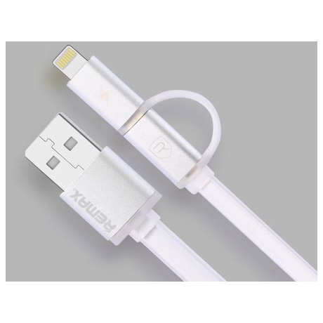 Datový kabel AURORA ,Micro USB /&nbsp;lightning, bílý (foto 1)