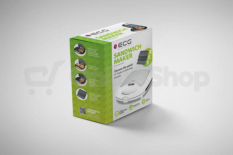 Sendvičovač ECG S 399 3in1, bílý