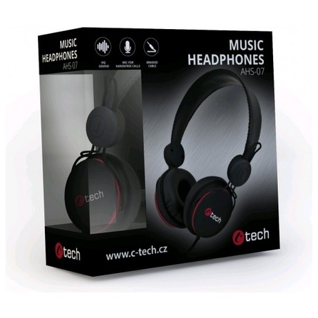 Audio sluchátka C-TECH AHS-07, černá