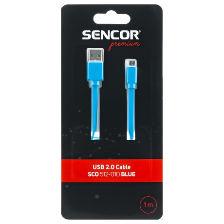USB kabel Sencor SCO 512-010 USB A/M-Micro B, modrý