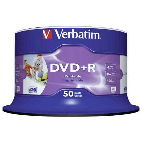 Verbatim VERBATIM DVD+R(50-Pack)Cake / Print / 16x / 4.7GB / NoID (foto 1)