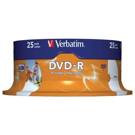 Verbatim DVD-R(25-Pack)Spindl /&nbsp;Printable /&nbsp;16x /&nbsp;4.7GB (foto 1)