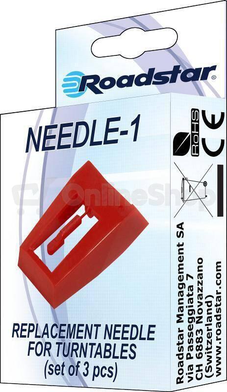 Gramofonová vložka Roadstar Needle-1, 3 ks