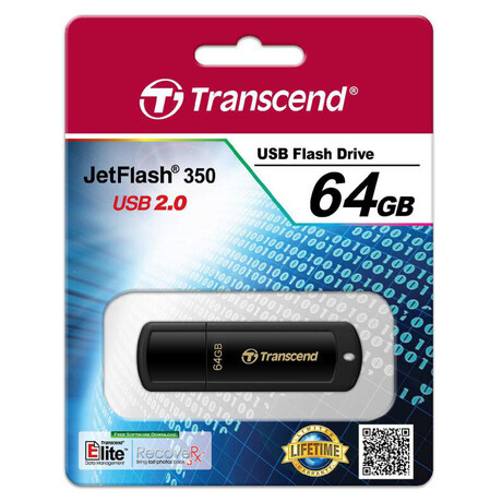 Flash USB Transcend JetFlash 350 64GB USB 2.0 - černý