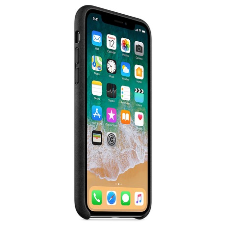 Apple Leather Case pro iPhone X&nbsp;- černý (foto 1)