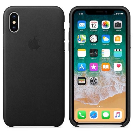 Apple Leather Case pro iPhone X&nbsp;- černý (foto 2)