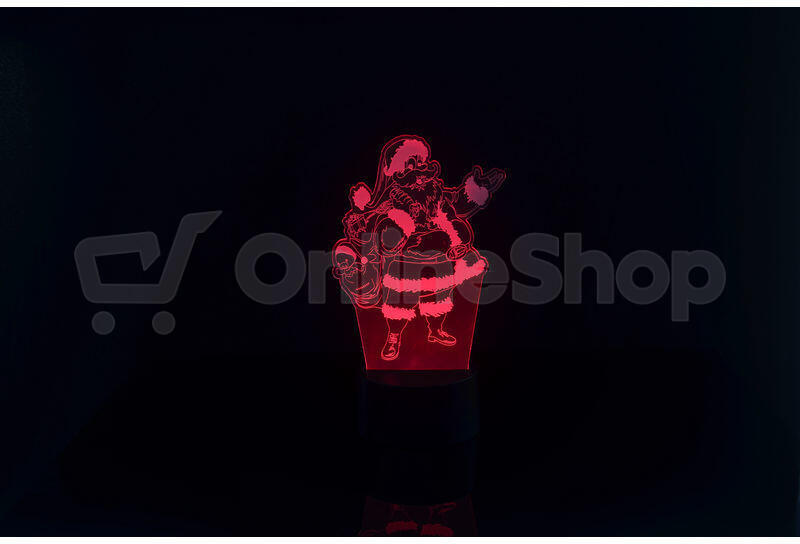 3D LED lampa Sharks - Santa Claus
