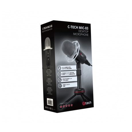 C-Tech MIC-03, 3,5" stereo jack, 2,5m (foto 1)