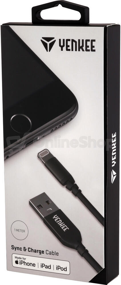Kabel Yenkee YCU 611 BK USB / lightning 1m