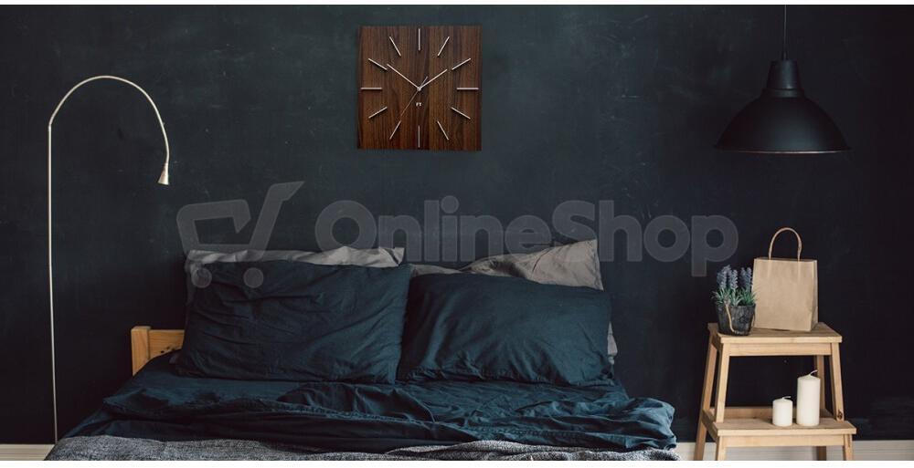 Designové nástěnné hodiny Future Time FT1010WE Square dark natural brown 40cm