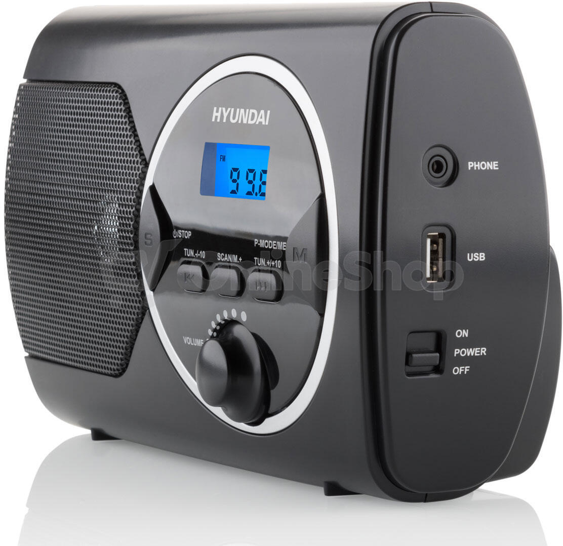 Radiopřijímač Hyundai PR 570PLLUB, FM PLL, USB, černý