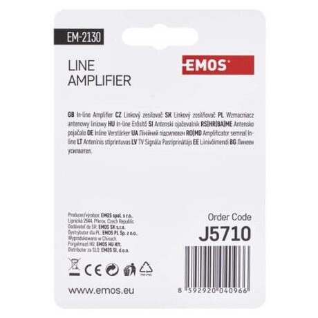 Emos AMP-30, zesilovač DVB-T2/T, 30 dB