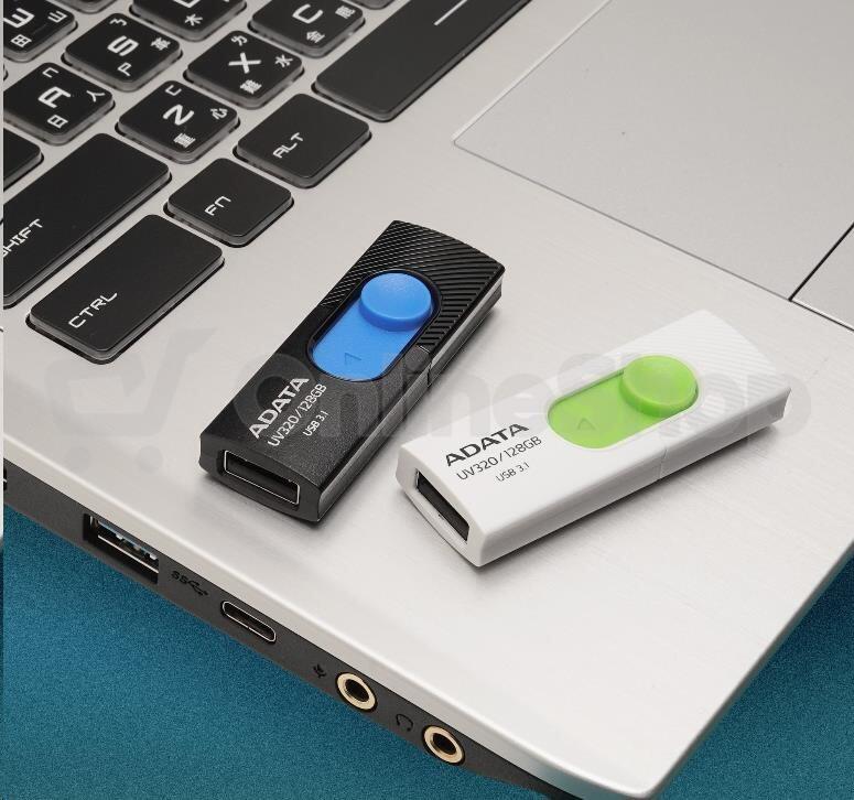 ADATA UV320/128GB/USB 3.2/USB-A/Bílá (AUV320-128G-RWHGN)