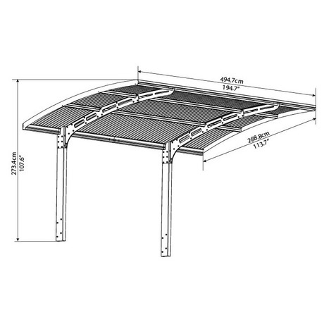 Palram - Canopia Arizona 5000, hlinkov psteek pro auto s obloukovou stechou