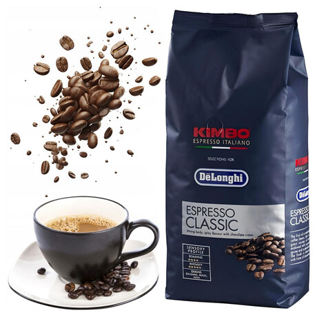 SET DeLonghi: Kva Kimbo Prestige 1kg + Kimbo Classic 1kg + EcoDecalk mini + Skleniky na cappuccino