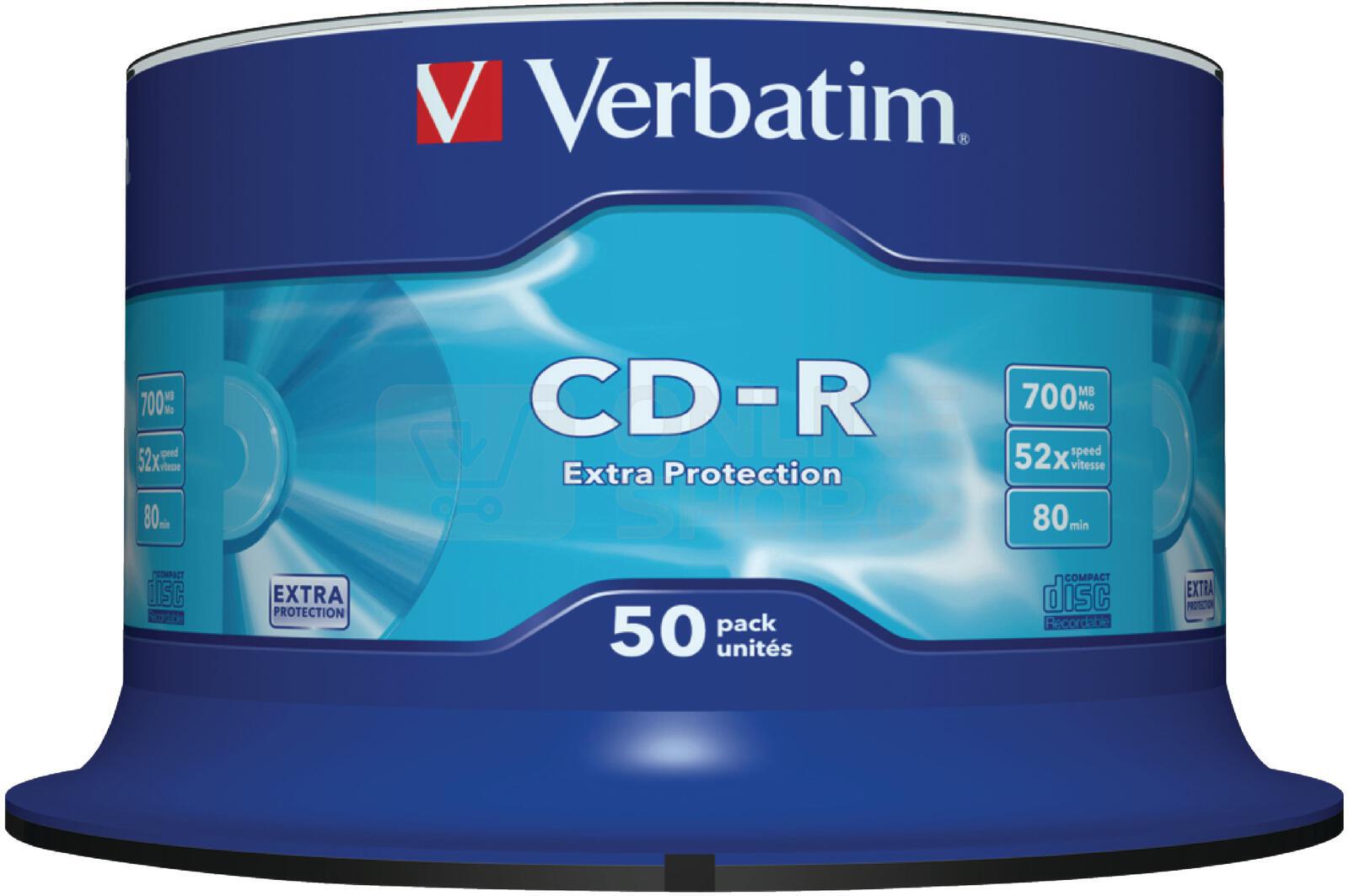 Disk Verbatim CD-R DL 700MB/80min, 52x, Extra Protection, 50cake