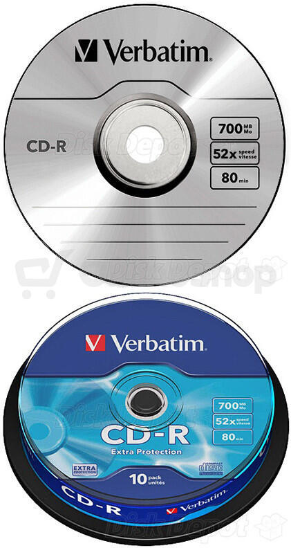 Disk Verbatim CD-R DL 700MB/80min, 52x, Extra Protection, 10cake