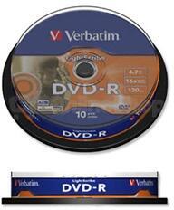 Disk Verbatim DVD-R 4,7GB, 16x, 10cake