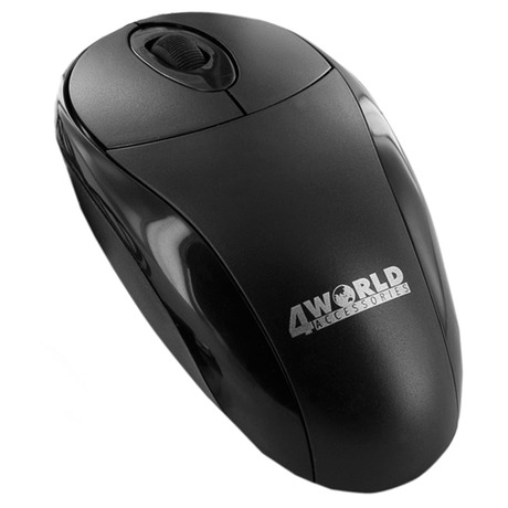 4World Myš optická Basic2 USB 1200dpi Black (foto 1)