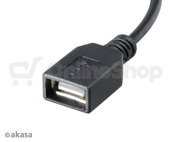 AKASA OTG redukce USB2.0 Typ-micro B na USB2.0 Typ-A / AK-CBUB25-15BK / 15cm