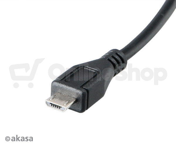 AKASA OTG redukce USB2.0 Typ-micro B na USB2.0 Typ-A / AK-CBUB25-15BK / 15cm