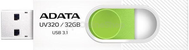 ADATA flash disk 32GB  UV320 USB 3.1 bílo-zelený (AUV320-32G-RWHGN)
